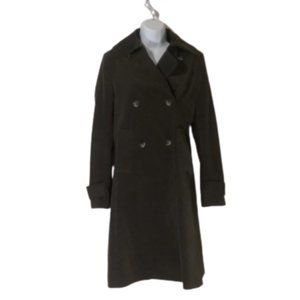 {Theory} Double Breasted Brown Trench Coat